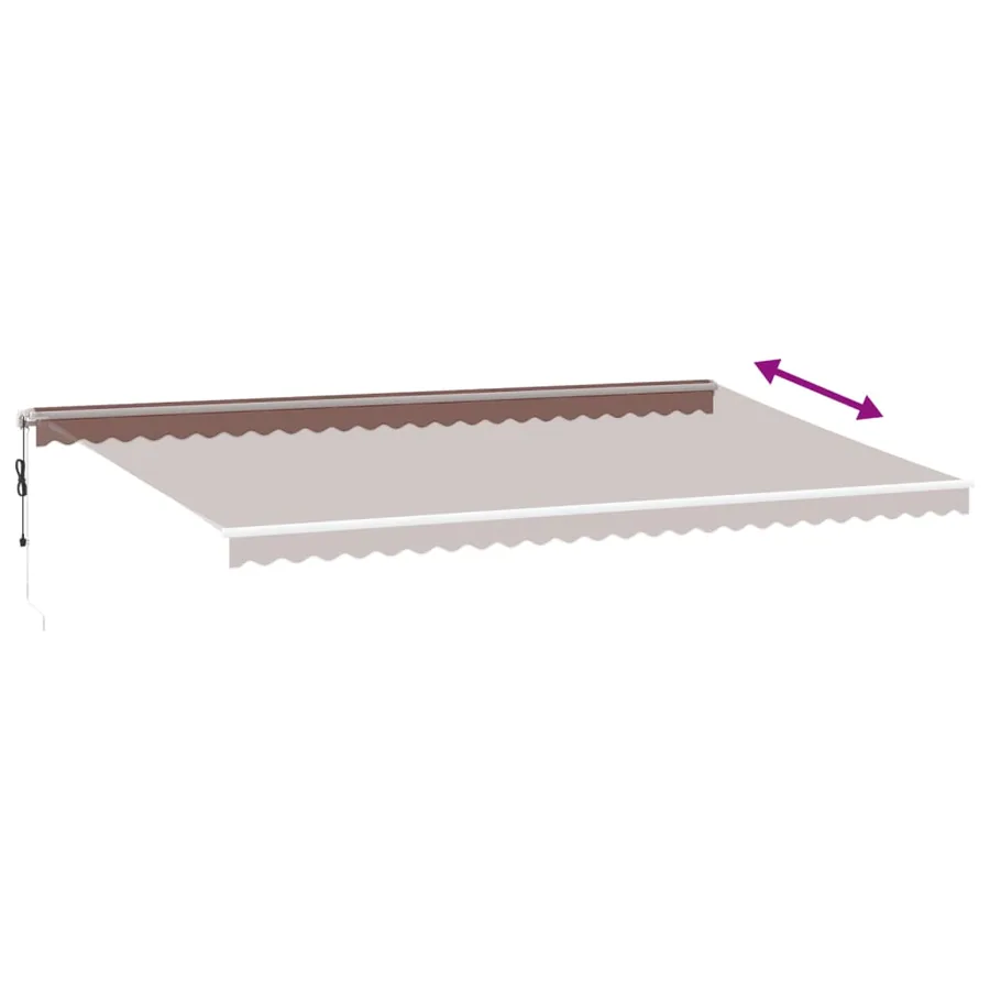 Auvent rétractable automatique avec LED marron 600x350 cm - 11