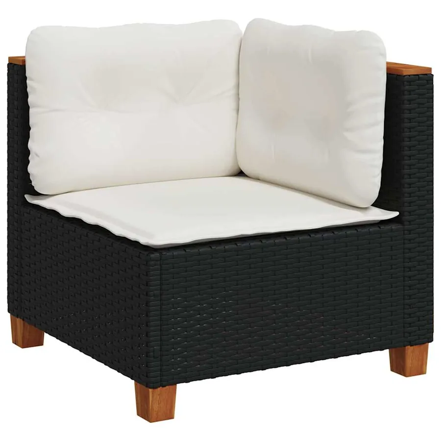 Salon de jardin 7 pcs avec coussins noir résine tressée 63,5 x 63,5 x 62 cm - 63,0 kg - 5