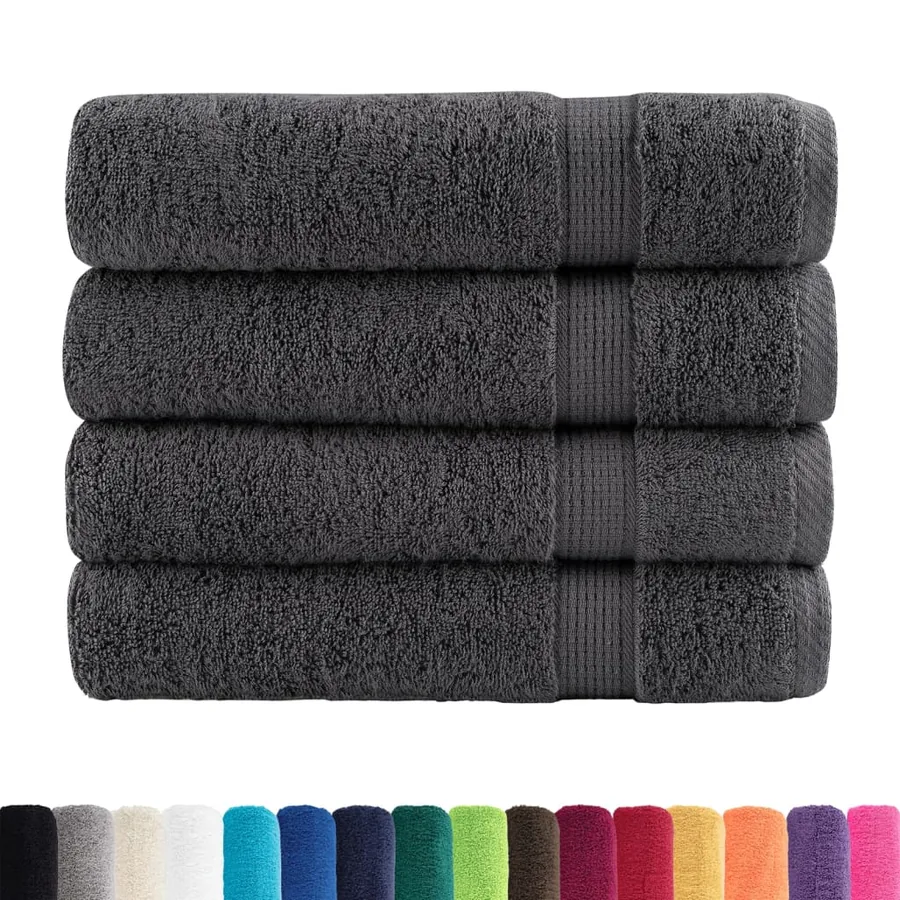 Serviettes de douche de qualité sup. SOLUND 4 pcs anthracite - 2