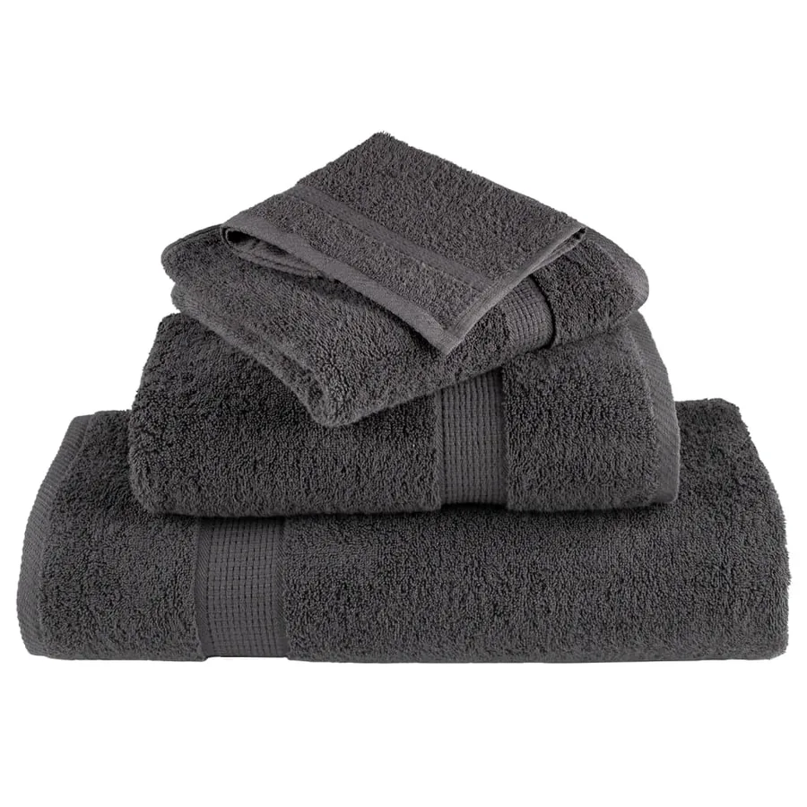 Serviettes de douche de qualité sup. SOLUND 4 pcs anthracite - 4