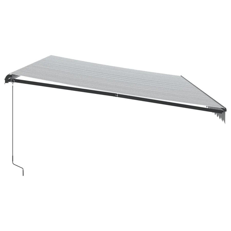 Auvent manuel rétractable avec LED anthracite blanc 600x350 cm - 5
