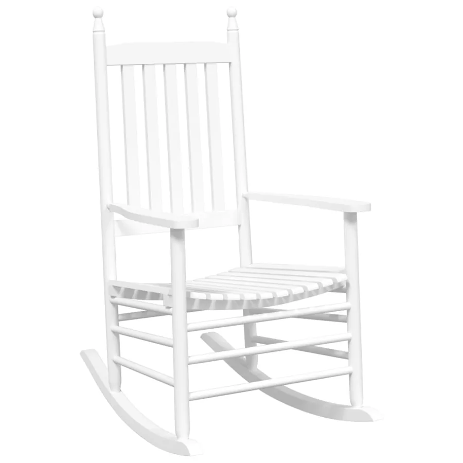 Chaises à bascule lot de 2 table pliable blanc massif peuplier - 3