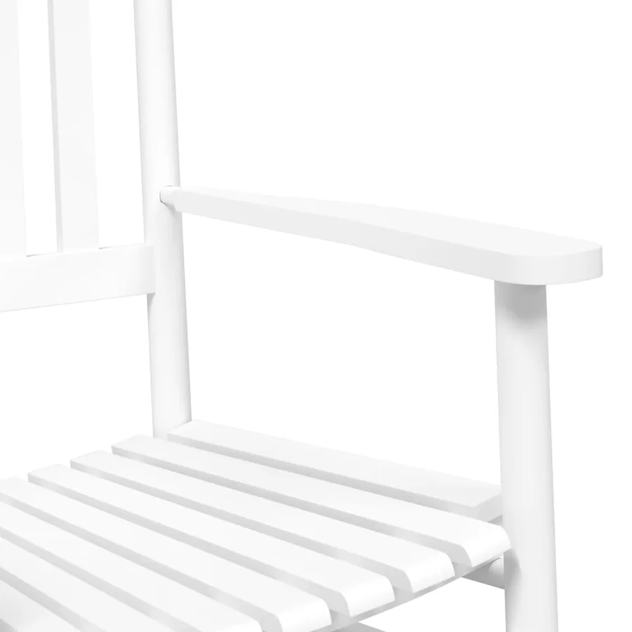 Chaises à bascule lot de 2 table pliable blanc massif peuplier - 6