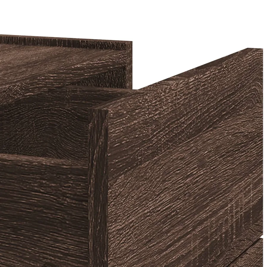 Table de chevet murale chêne marron 45x30x35 cm - 9