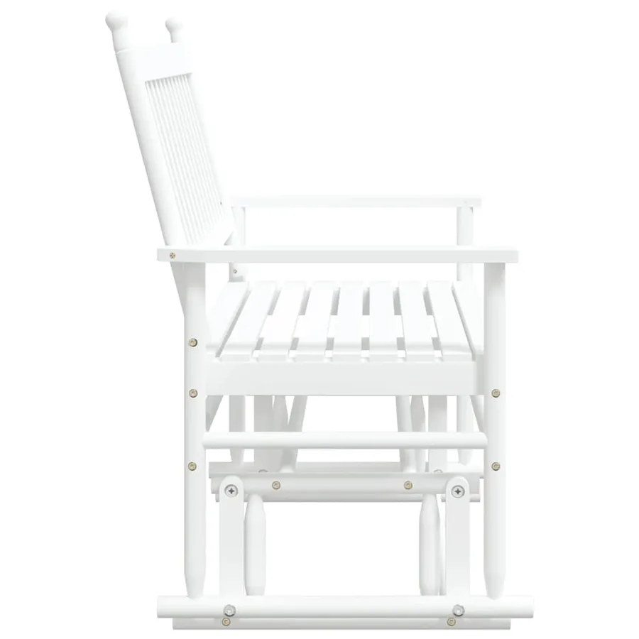 Banc balancelle blanc 118x70x104,5 cm bois massif de peuplier - 5