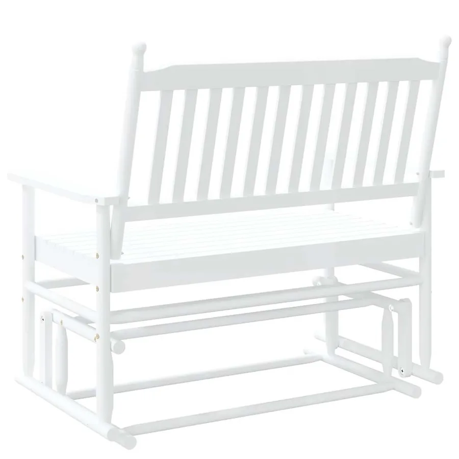 Banc balancelle blanc 118x70x104,5 cm bois massif de peuplier - 6
