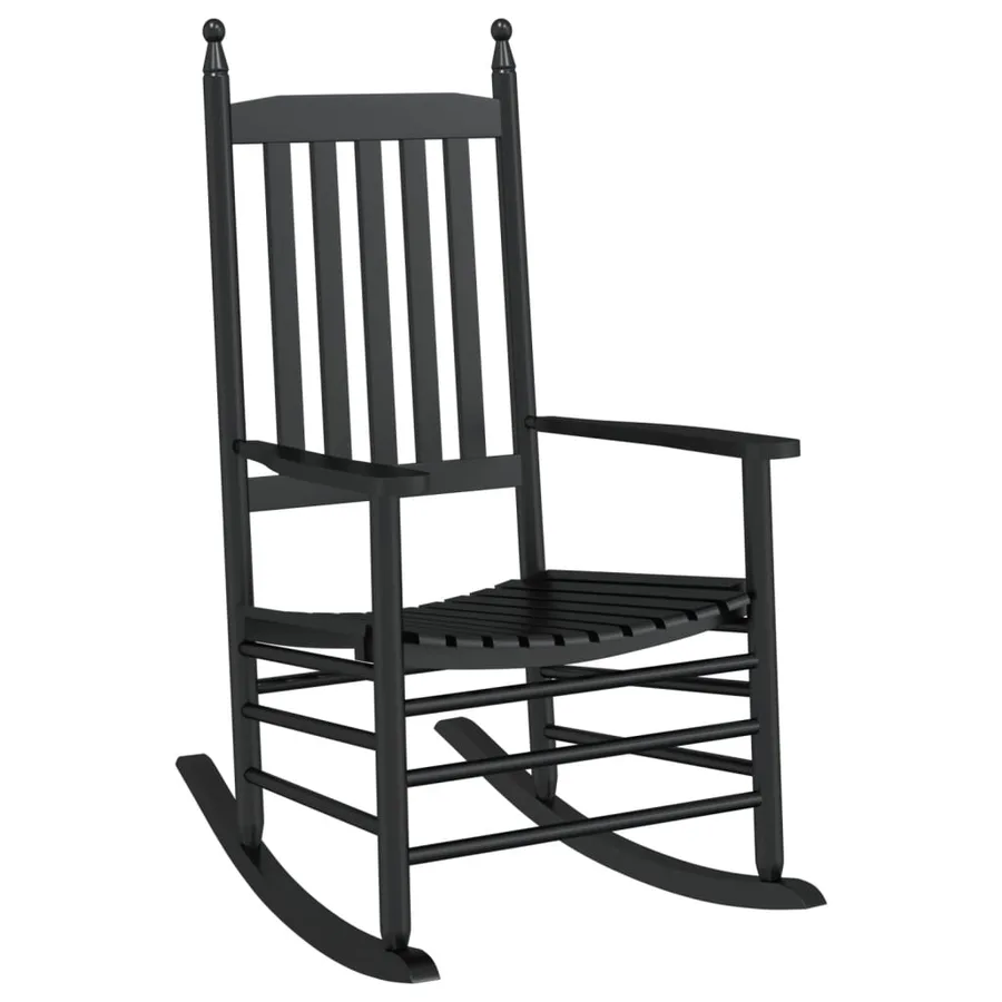 Chaises à bascule avec sièges incurvés lot de 2 noir peuplier - 3