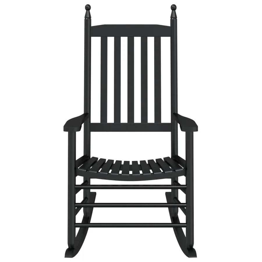 Chaises à bascule avec sièges incurvés lot de 2 noir peuplier - 4
