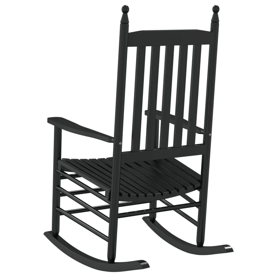 Chaises à bascule avec sièges incurvés lot de 2 noir peuplier - 6