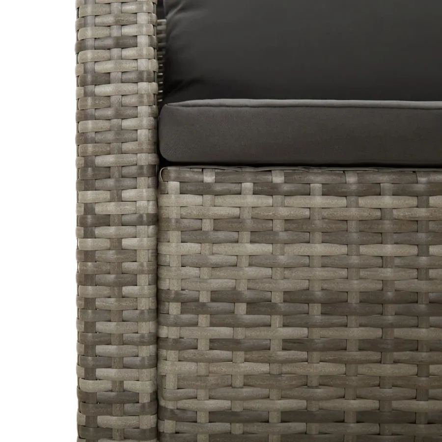 Salon de jardin 4 pcs avec coussins Gris Résine tressée - 5