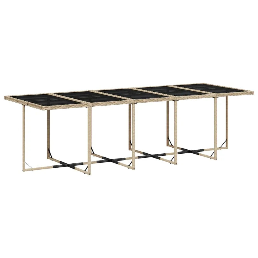 Ensemble à manger de jardin et coussins 15 pcs beige - 3