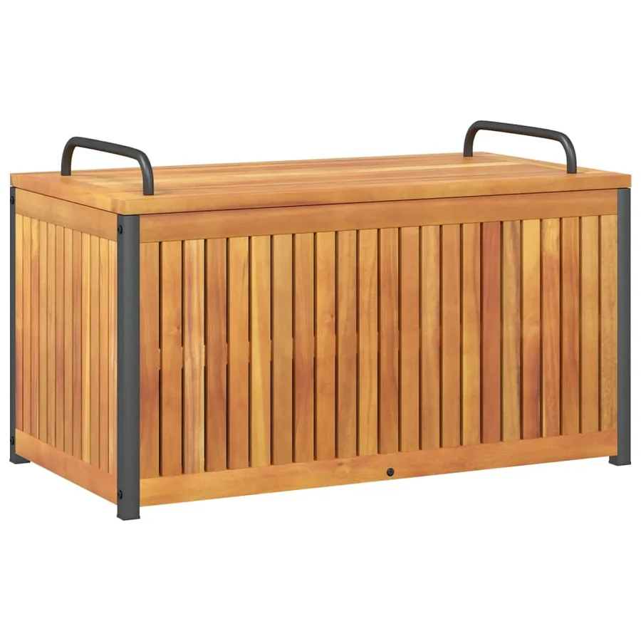 Boîte à coussins d'extérieur bois d'acacia solide et acier - 2