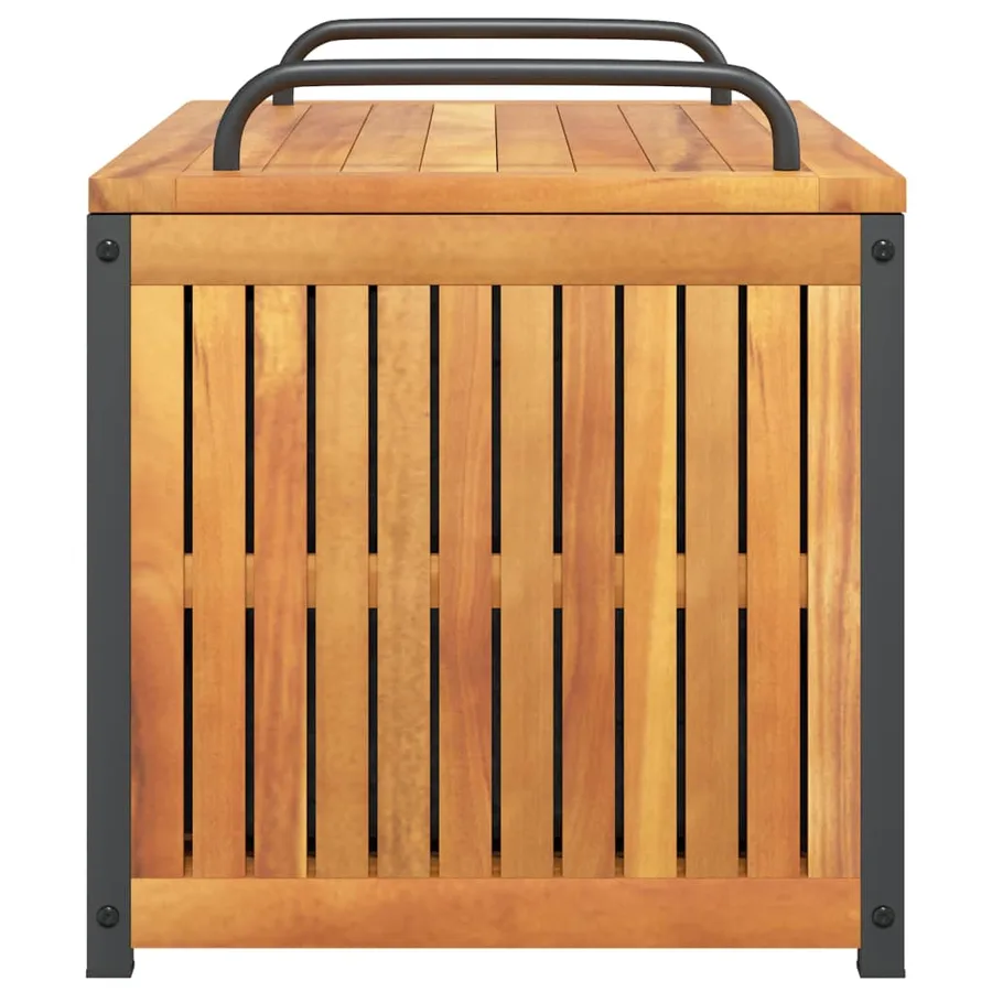 Boîte à coussins d'extérieur bois d'acacia solide et acier - 6