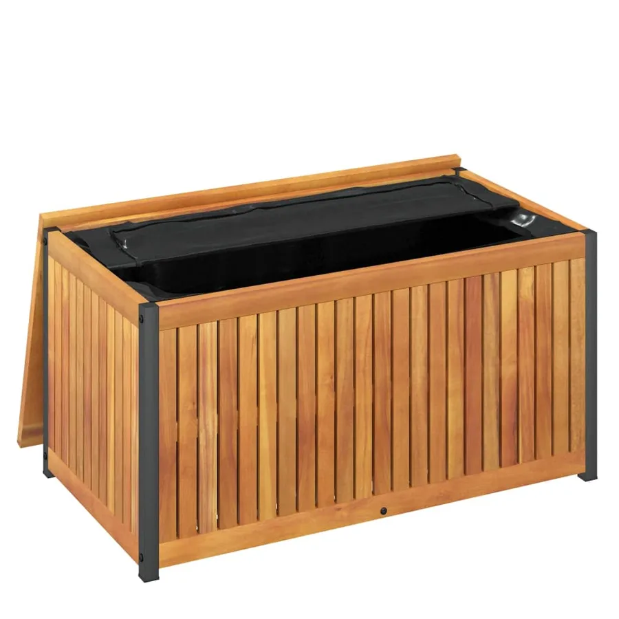 Boîte à coussins d'extérieur bois d'acacia solide et acier - 8