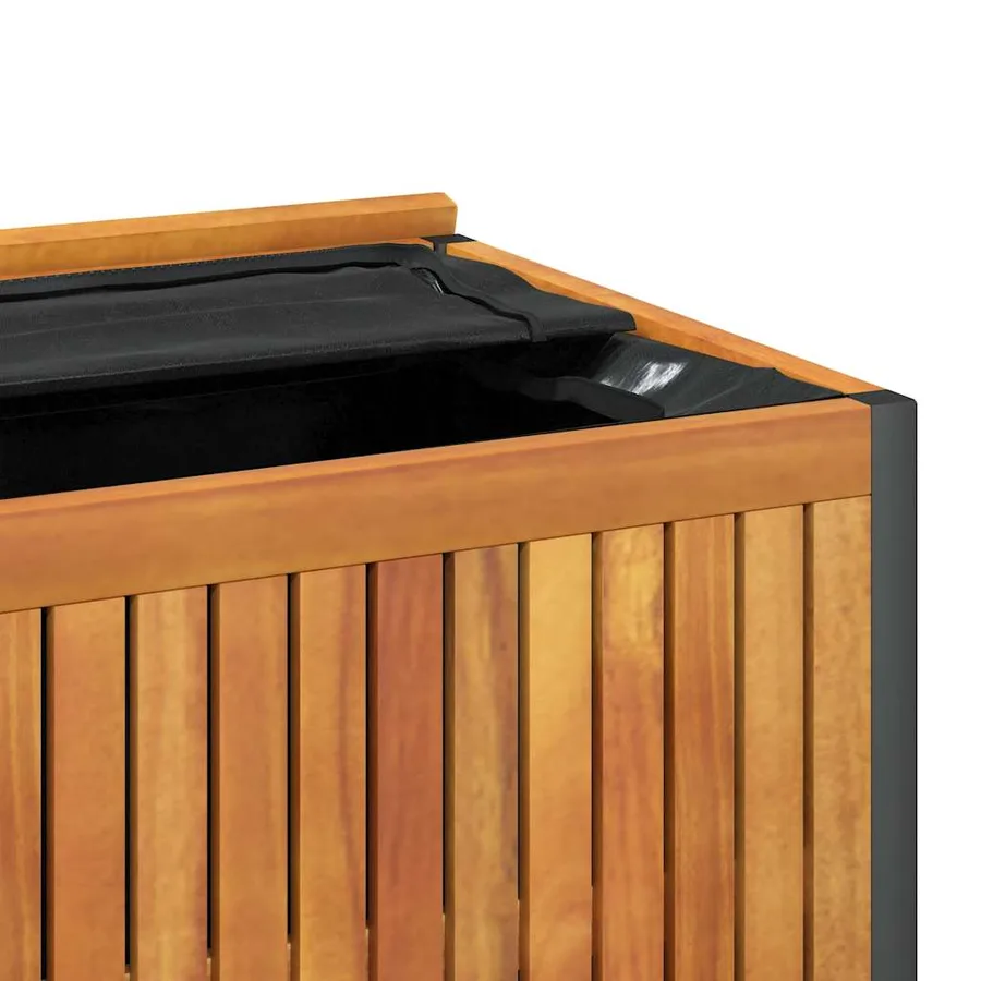 Boîte à coussins d'extérieur bois d'acacia solide et acier - 9