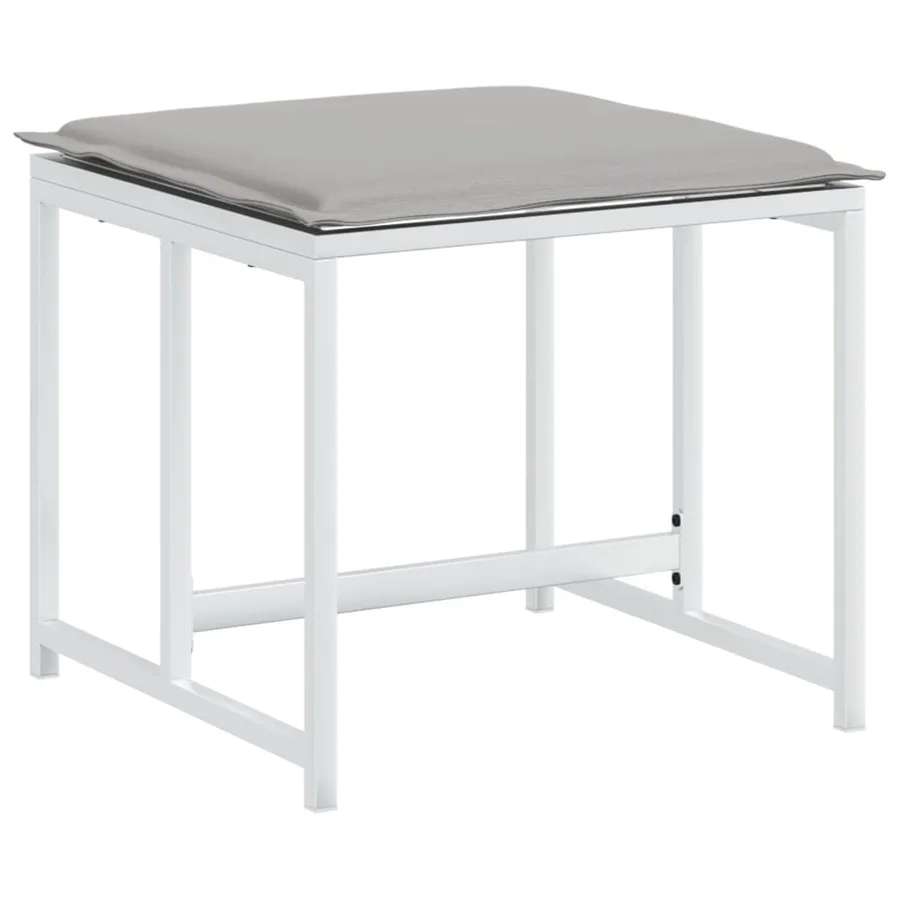 Ensemble à manger de jardin avec coussins 11pcs blanc textilène - 5