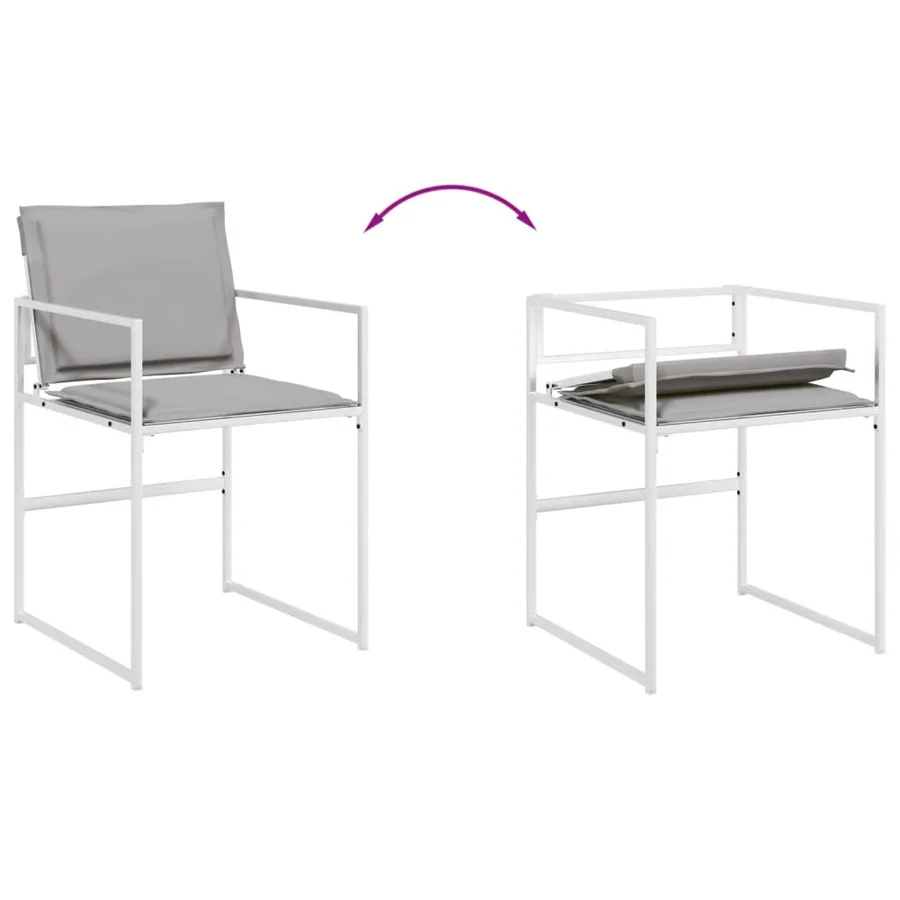 Ensemble à manger de jardin avec coussins 11pcs blanc textilène - 7