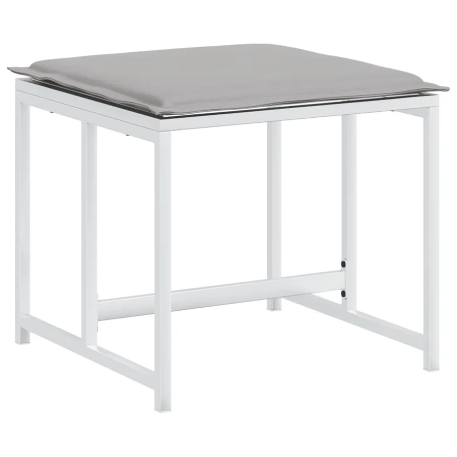 Ensemble à manger de jardin avec coussins 15pcs blanc textilène - 5