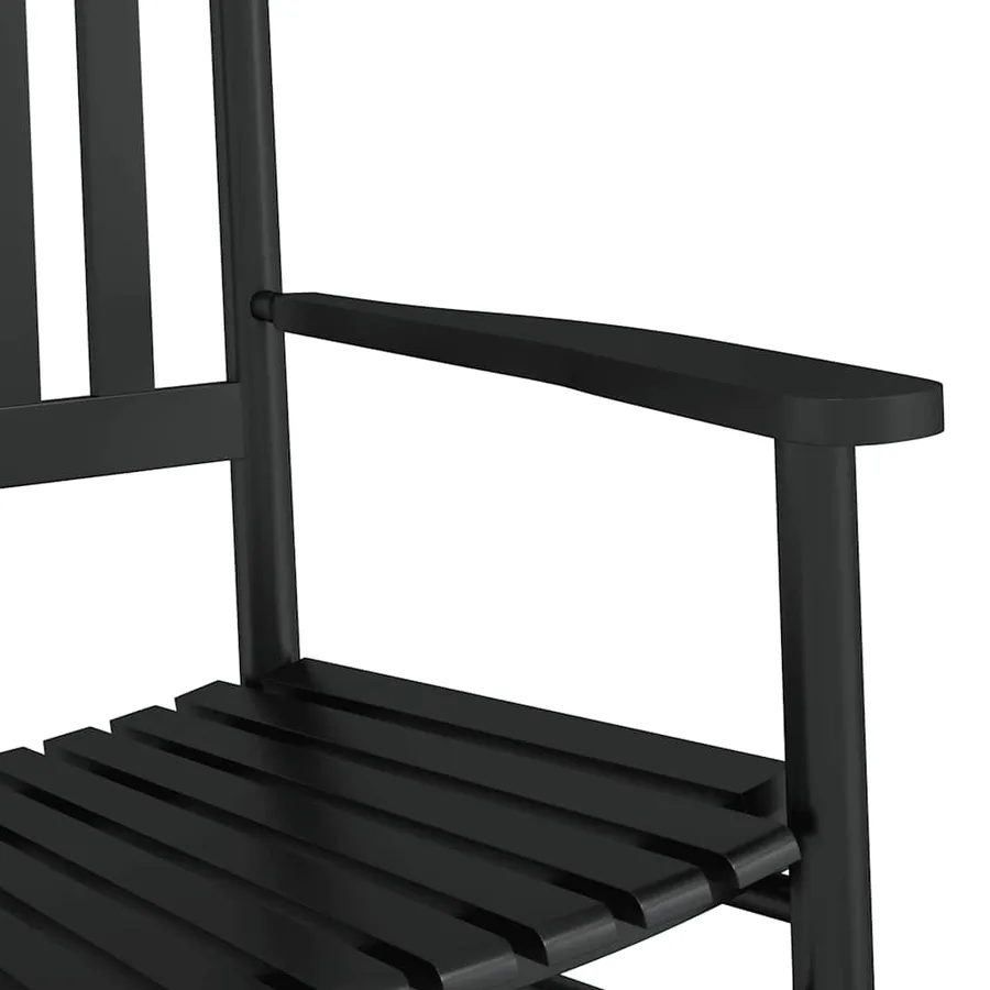 Chaises à bascule lot de 2 table pliable noir massif peuplier - 6