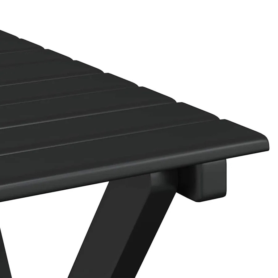 Chaises à bascule lot de 2 table pliable noir massif peuplier - 7