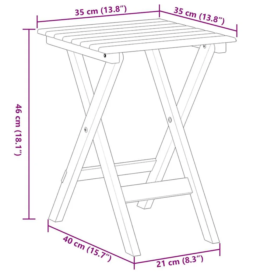 Chaises à bascule lot de 2 table pliable noir massif peuplier - 9