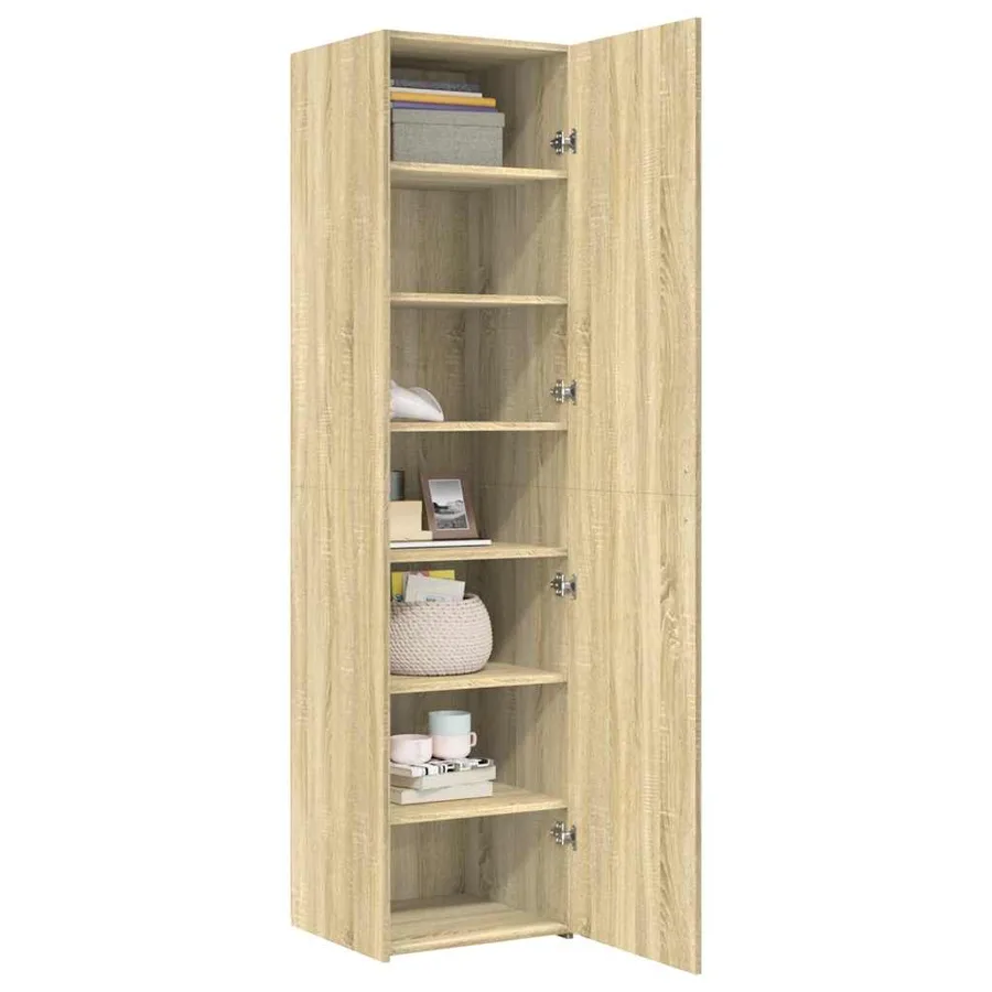 Buffet haut chêne sonoma 45x42,5x185 cm bois d'ingénierie - 7