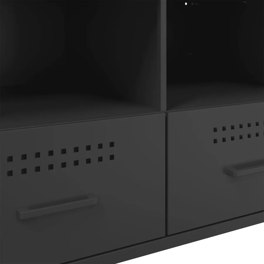 Meuble TV noir 68x39x50,5 cm acier - 11