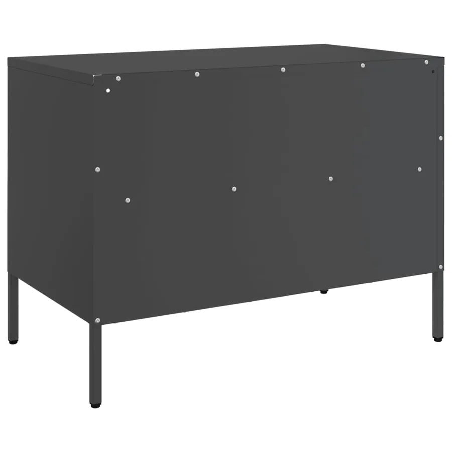 Meuble TV noir 68x39x50,5 cm acier - 8