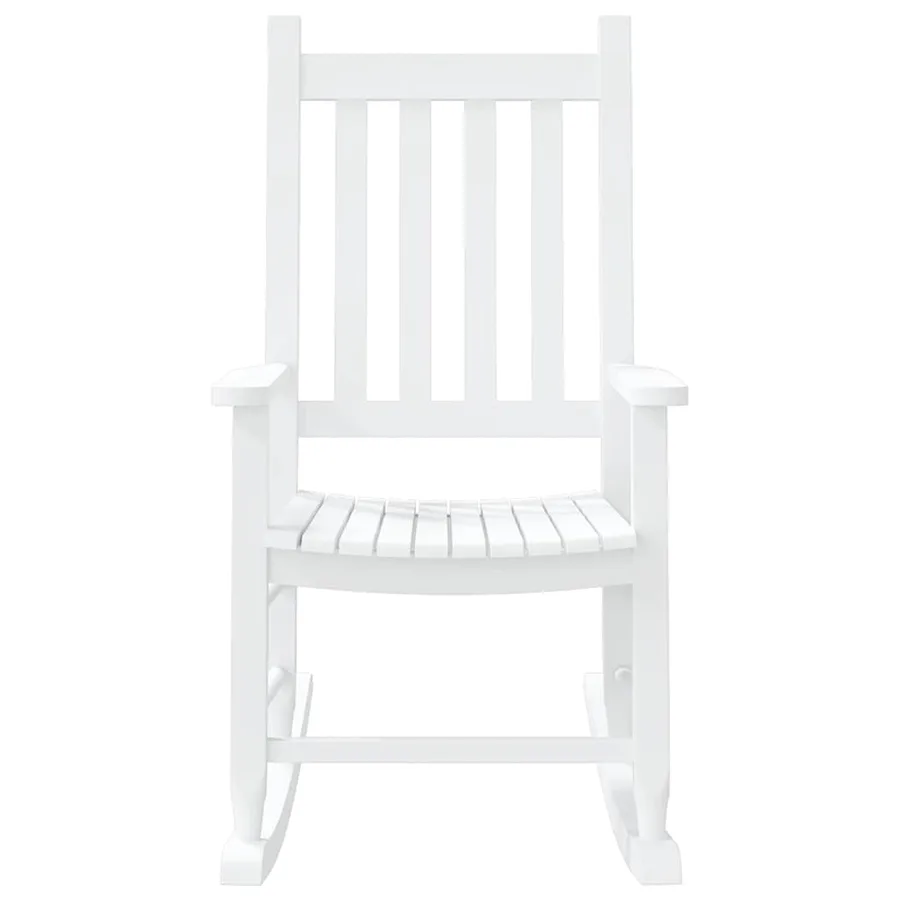 Chaise à bascule enfants blanc bois de peuplier massif - 4