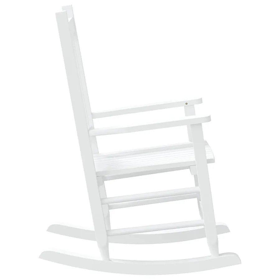 Chaise à bascule enfants blanc bois de peuplier massif - 5