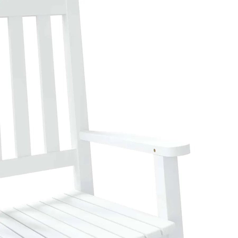 Chaise à bascule enfants blanc bois de peuplier massif - 7