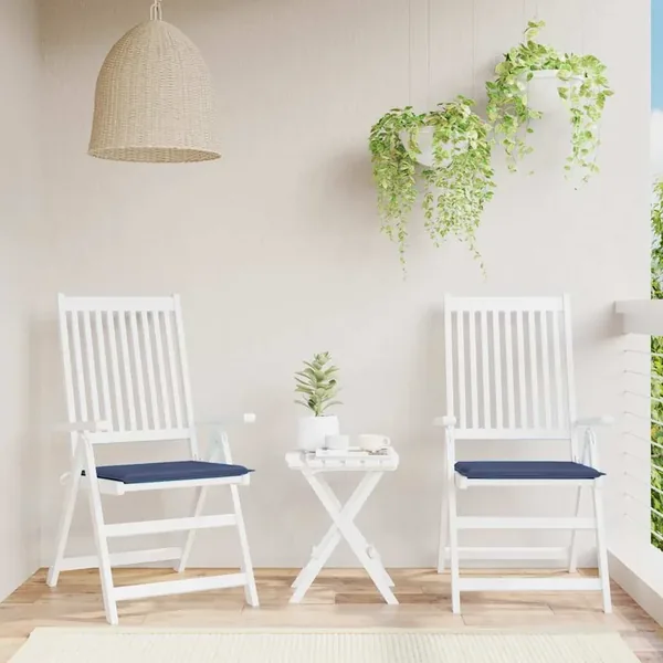 Coussins de palette lot de 2 bleu marine 40x40x4 cm