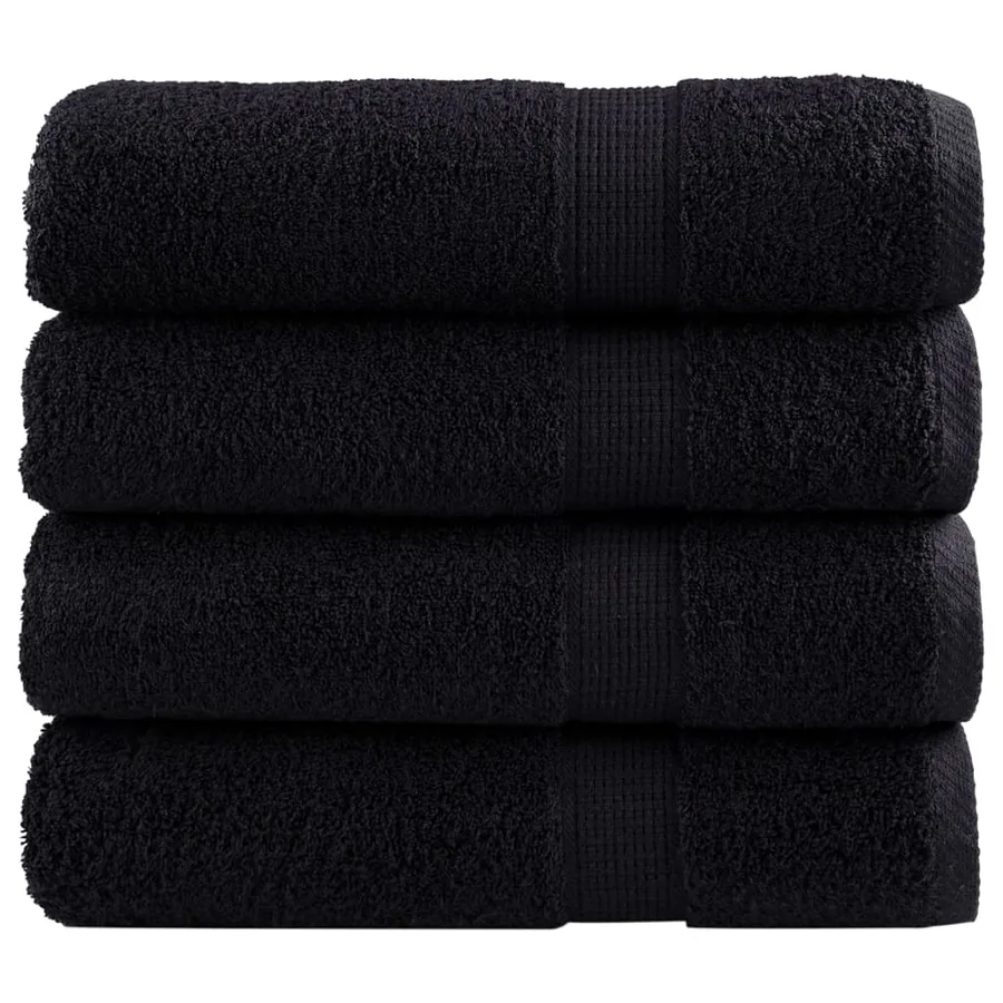 Essuie-mains de qualité supérieure SOLUND 4 pcs noir 600 g/m²