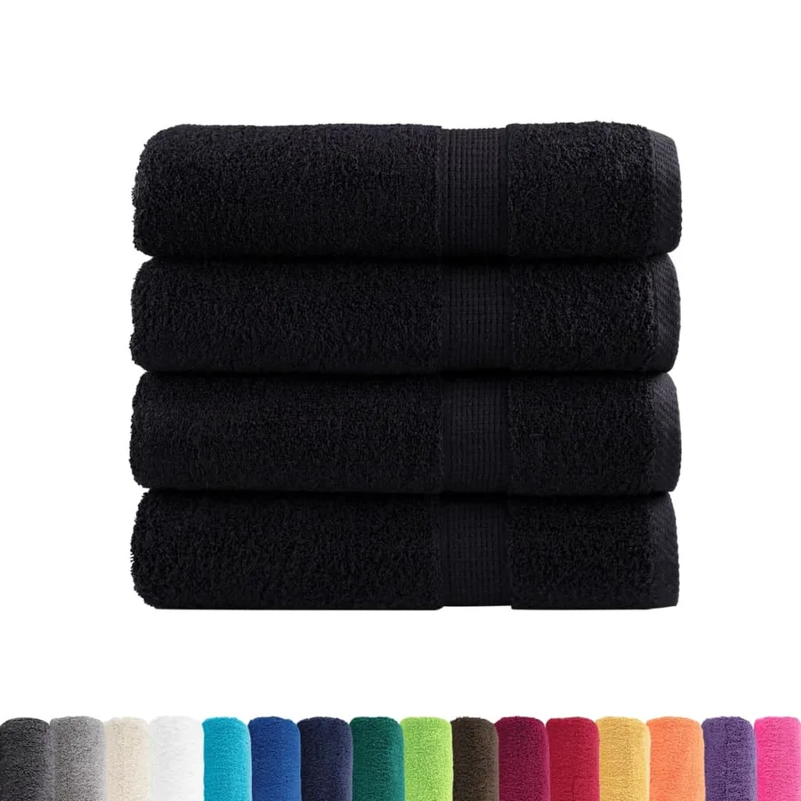 Essuie-mains de qualité supérieure SOLUND 4 pcs noir 600 g/m² - 2