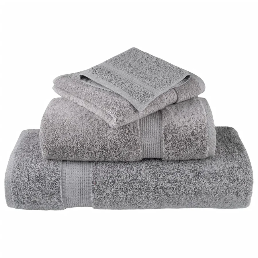 Serviettes de toilette premium SOLUND 2 pièces Gris 30 x 30 cm 600 g/m² - 4