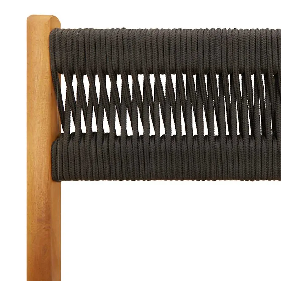Ensemble de bistro 3 pcs noir polypropylène et bois massif - 10