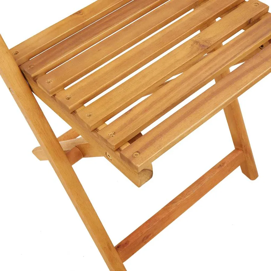 Ensemble de bistro 3 pcs noir polypropylène et bois massif - 9