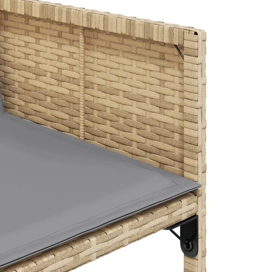 Ensemble à manger de jardin coussins 5 pcs mélange beige rotin - 7