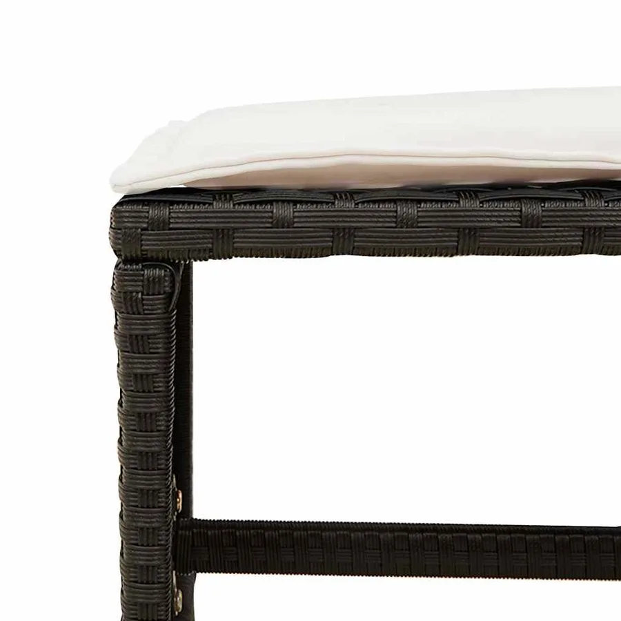 Ensemble à manger de jardin 9pcs coussins noir résine tressée - 7