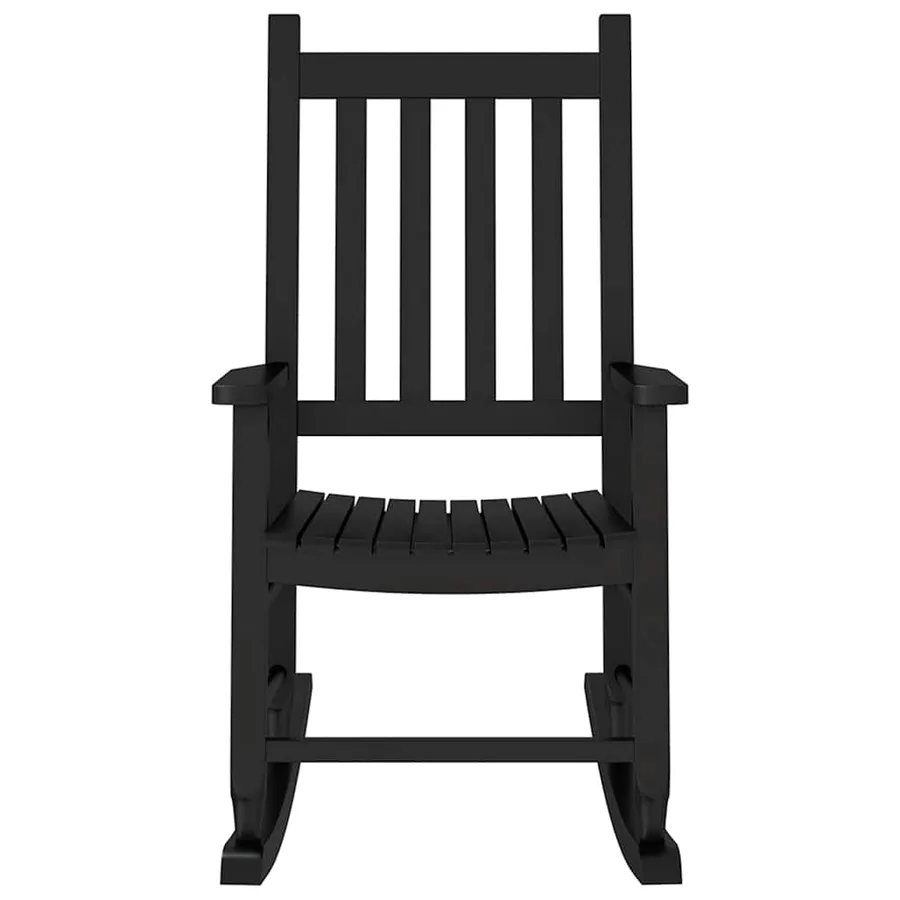 Chaise à bascule enfants noir bois de peuplier massif - 4
