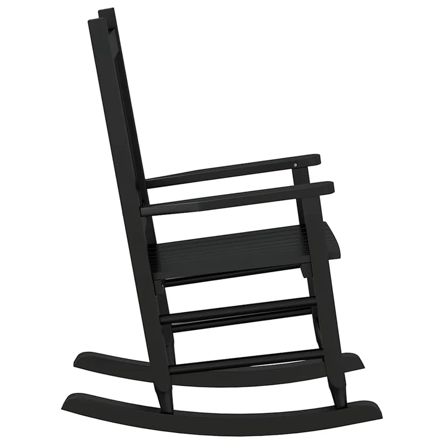 Chaise à bascule enfants noir bois de peuplier massif - 5