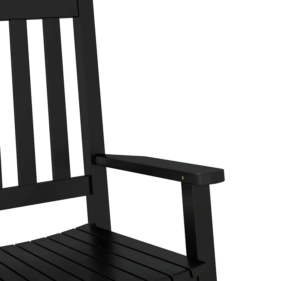 Chaise à bascule enfants noir bois de peuplier massif - 7