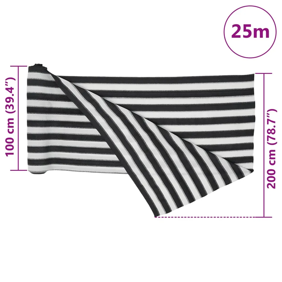 Filet brise-vue anthracite et blanc 2x25 m PEHD 75 g/m² - 8