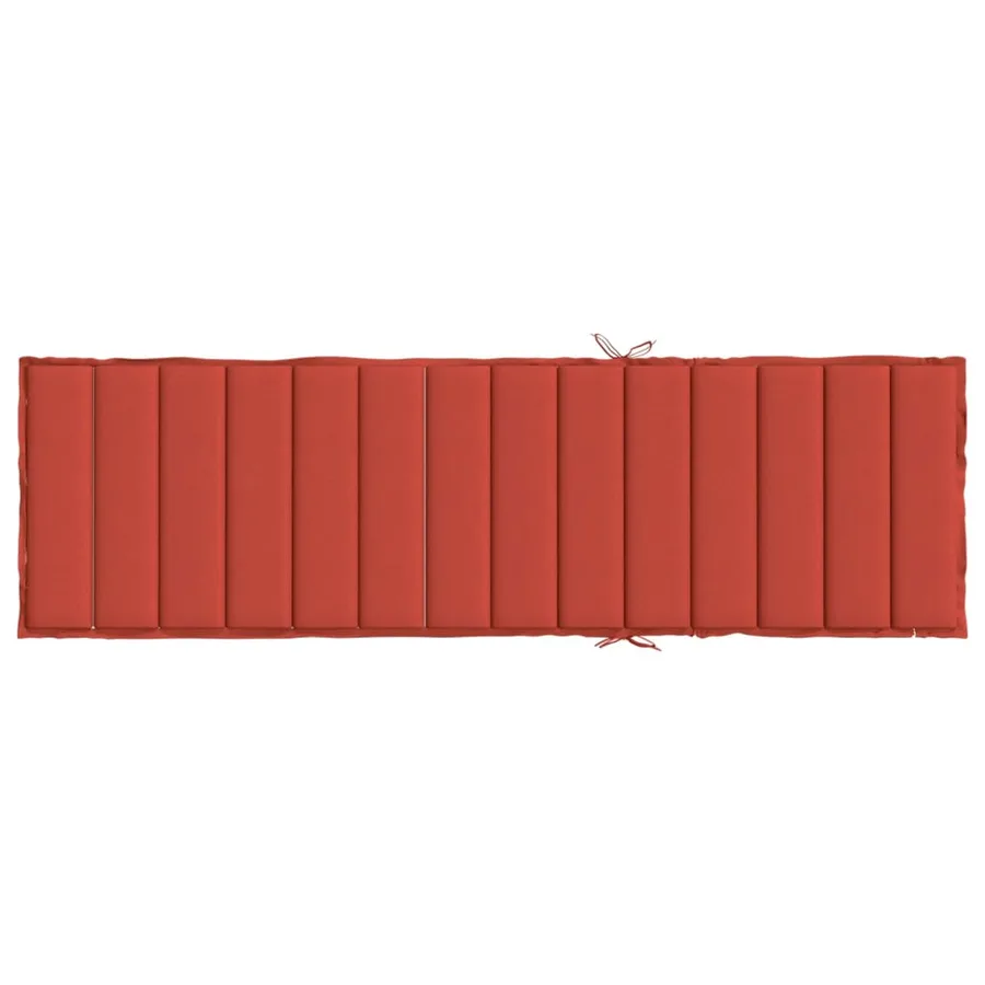 Coussin de chaise longue rouge mélangé 200x70x4 cm tissu - 5