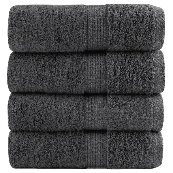 Serviettes de toilette premium SOLUND 4 pièces Anthracite 30 x 30 cm 600 g/m²