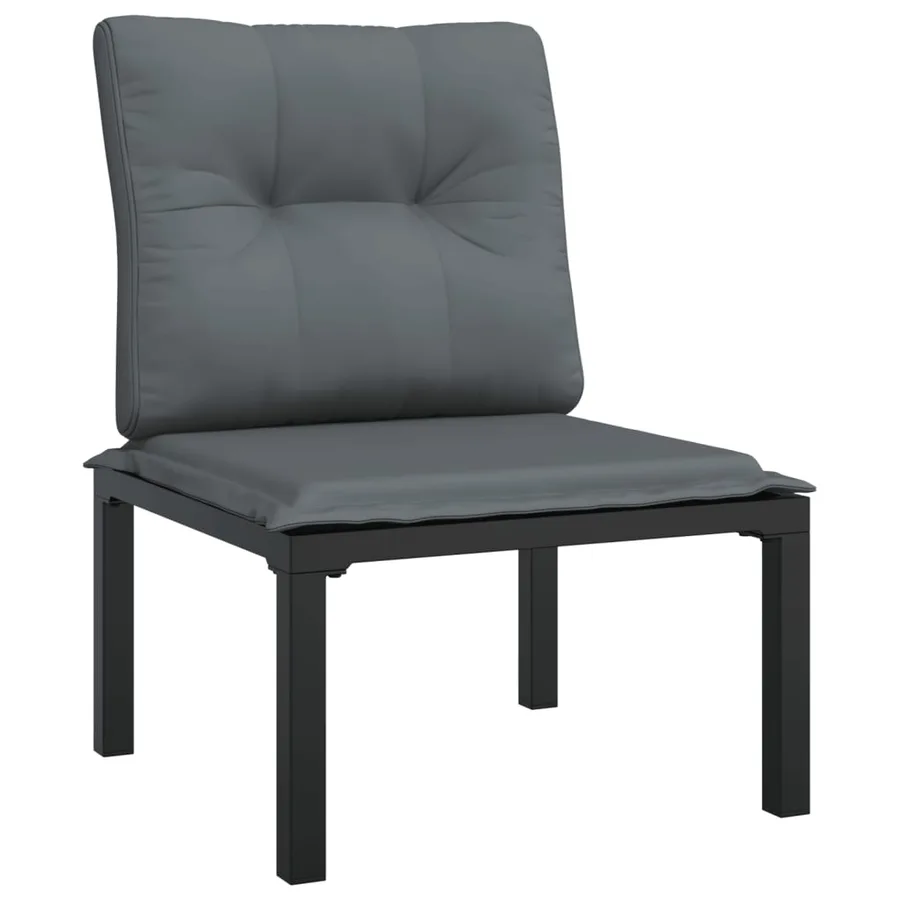 Salon de jardin 6 pcs noir et gris résine tressée - 5