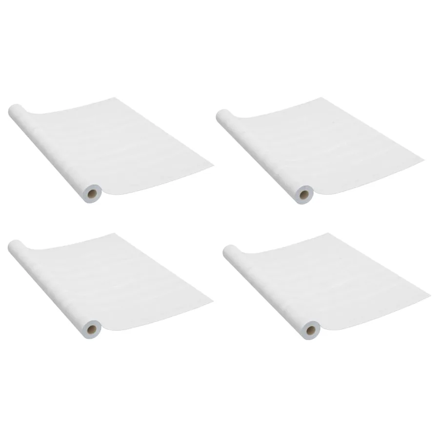 Films autoadhésifs pour portes 4 pcs Bois blanc 210x90 cm PVC - 2