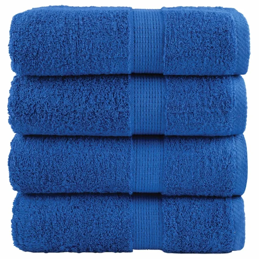 Serviettes de toilette premium SOLUND 4 pièces Bleu 30 x 30 cm 600 g/m²