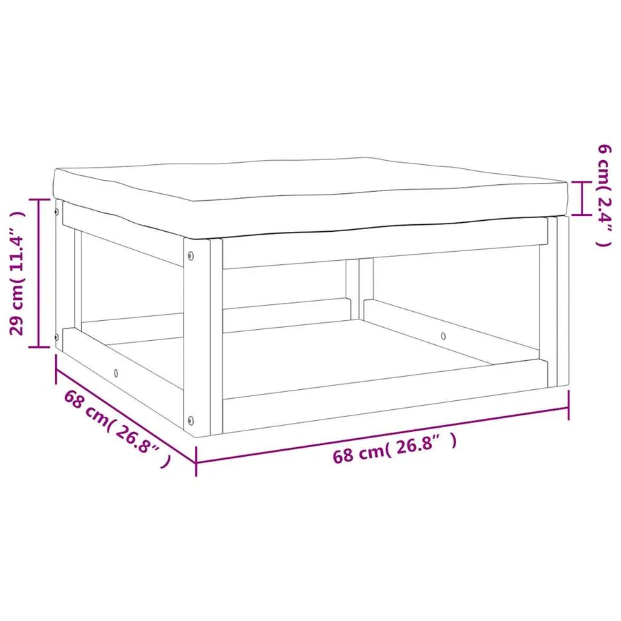 Salon de jardin 3 pcs avec coussins bois massif d'acacia - 17