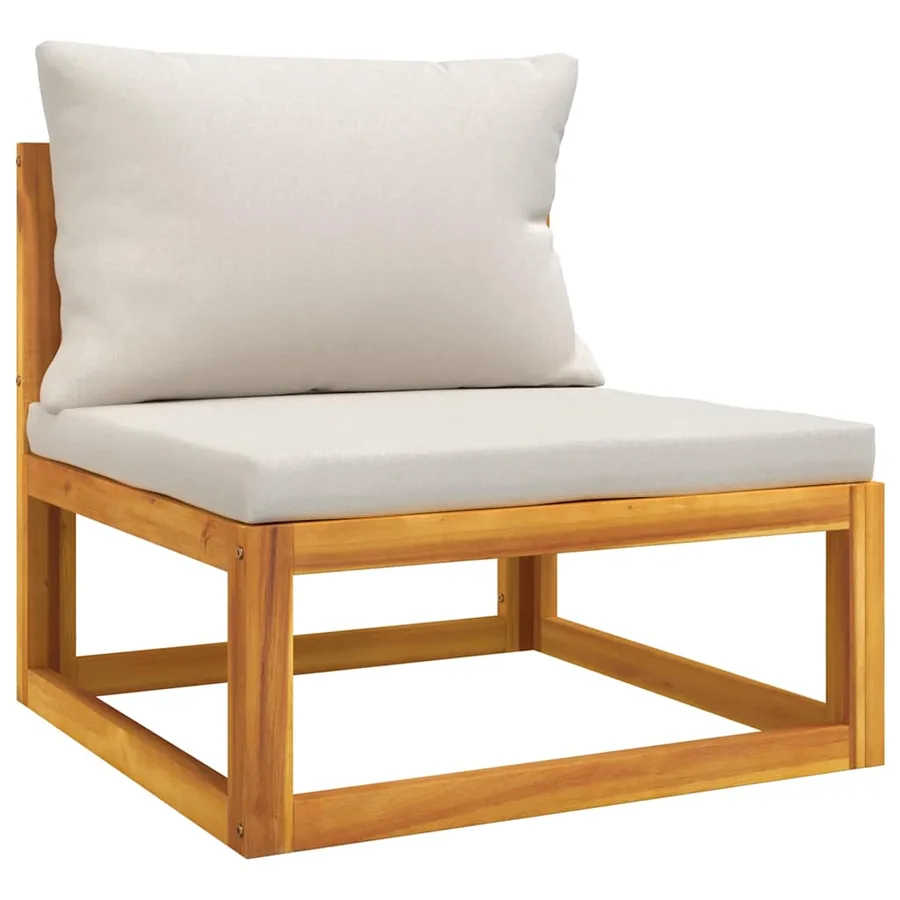 Salon de jardin 3 pcs avec coussins bois massif d'acacia - 3